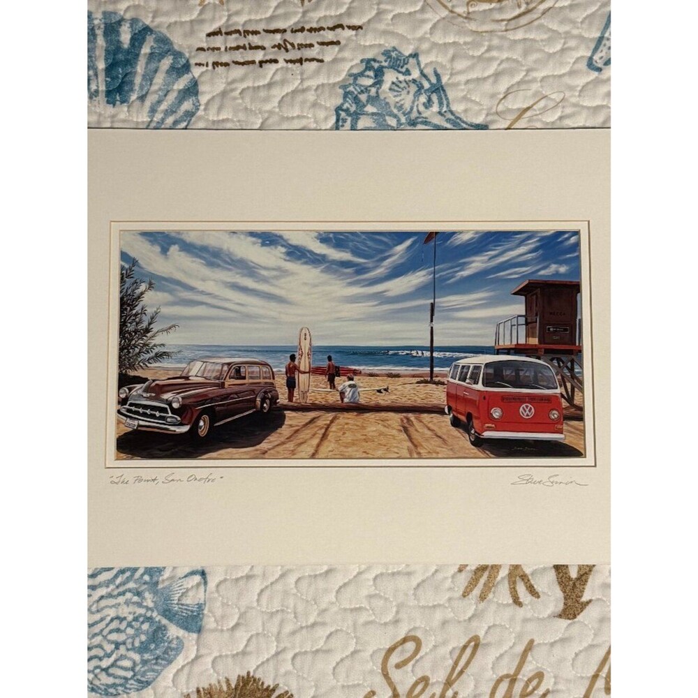 Steve Simon Signed “The Point, San Onofre” 18.5 x 12 Matted Print New